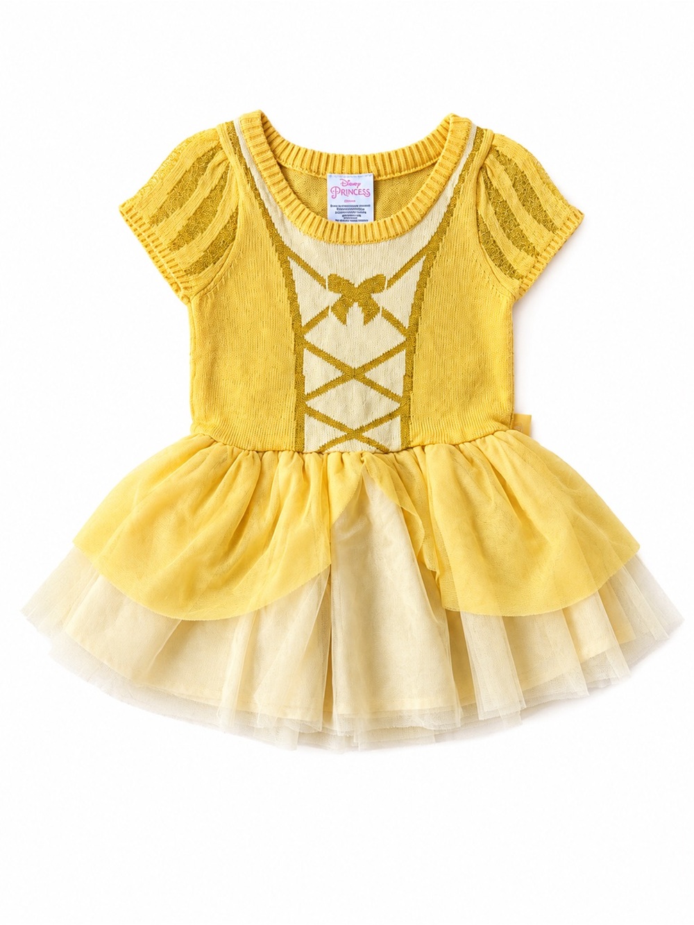 Disney Princess Belle 18M Yellow Gold Knit Tulle Costume Dress